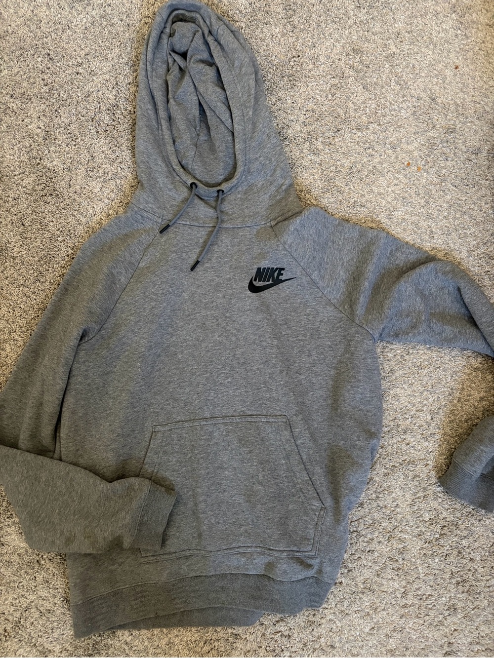 Nike Gray Hoodie Sweatshirt with Black Logo